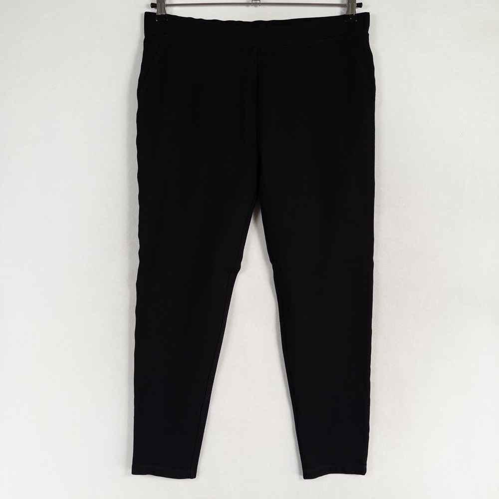 Betabrand Pants XL PETITE Black Skinny Ankle Pull On Ponte Knit Business Casual